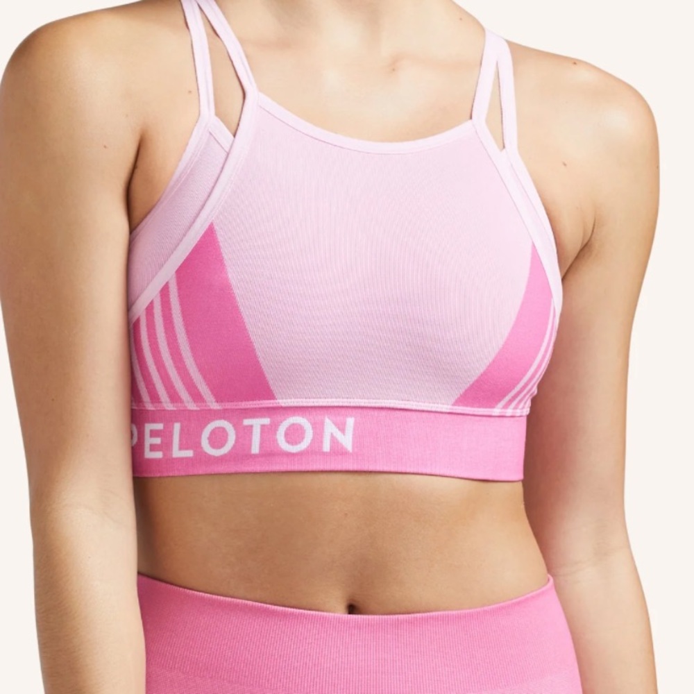 Peloton double layer seamless bra pink